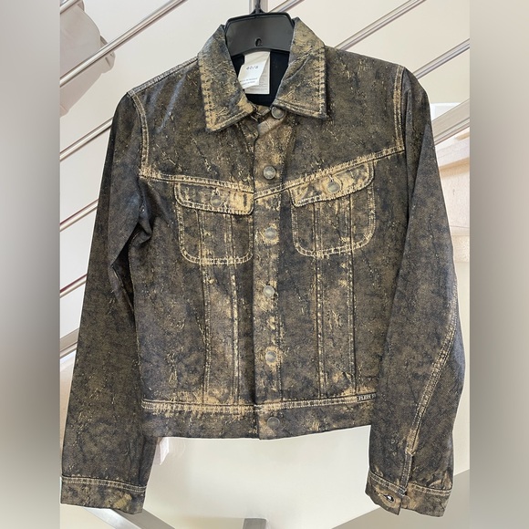 Vintage Plein Sud 90's Distressed Black brown gold colored Denim